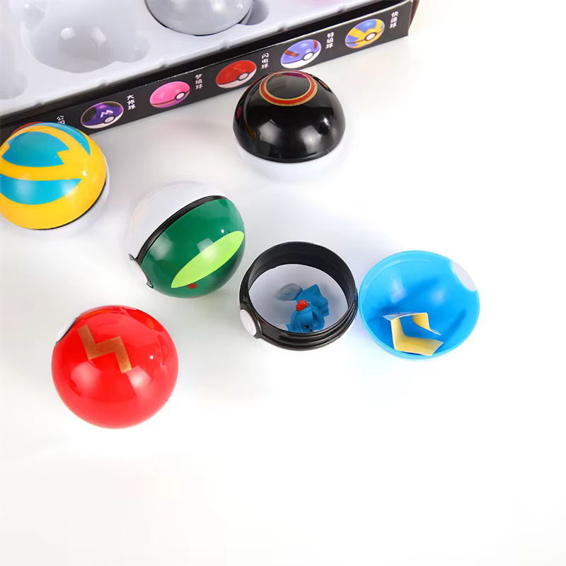 Pokemon Poke Ball Figure Jouets, Anime Pikachu, Pocket Monster, Pet Elf PVC Figurine, Action Collection Model Dolls Gifts, 12Pcs Set