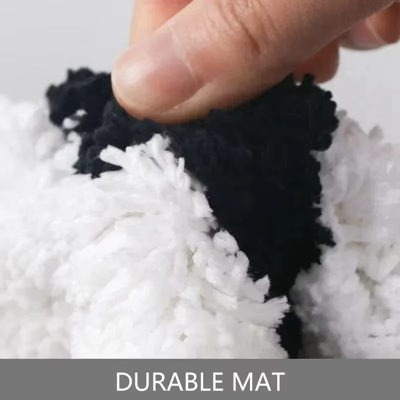 AISIRUI Get Naked Tapis de bain Tapis de salle de bain pour tapis de baignoire Tapis de bain mignon pour décor d'appartement Tapis de douche capitonné noir et blanc