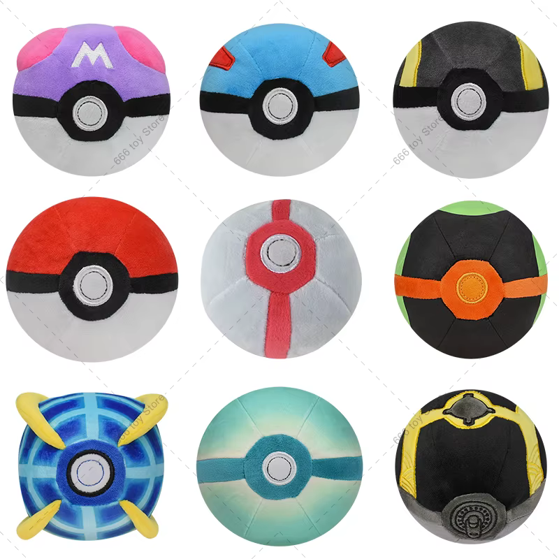 9 Styles Pokemon peluche Pokeball maître balle grande Ultra Premier balle étrange balle doux Anime jouets en peluche poche monstre poupée