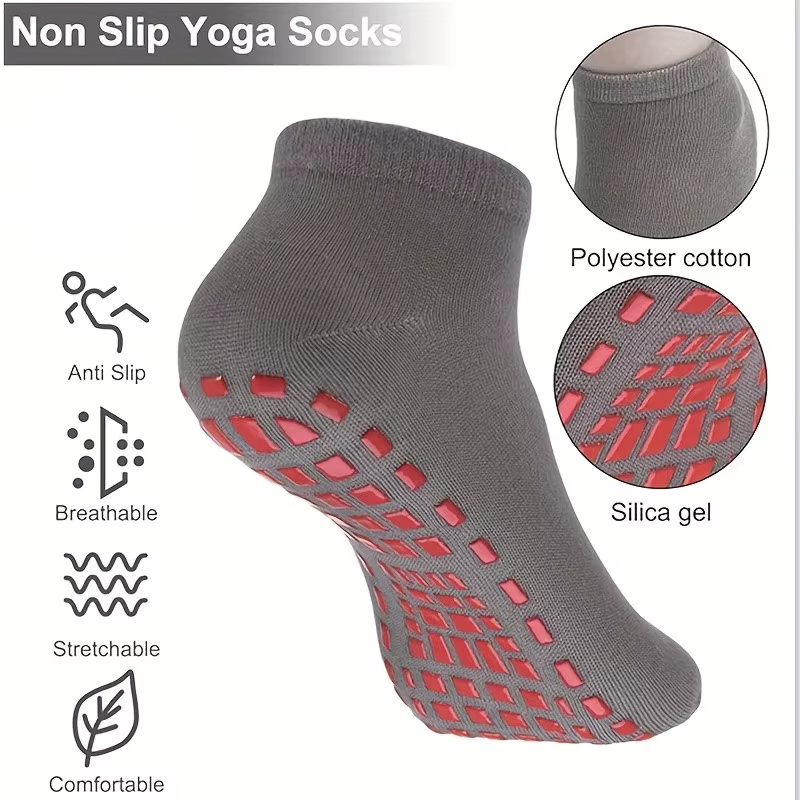 1 paire de chaussettes de Yoga Pilates antidérapantes