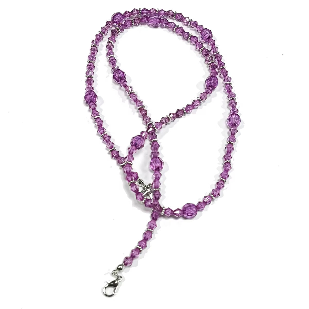 Chaîne de lunettes élégante violette pour femmes, multifonctionnelle, avec accessoires, cordon antidérapant
