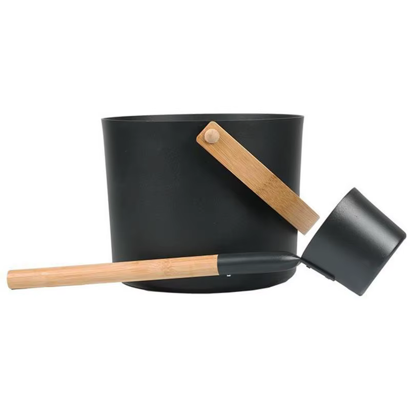 Seau de Sauna hôtel outil Portable luxueux seau de Sauna cuillère à Long manche salle de bain pratique pour douche accessoires de bain