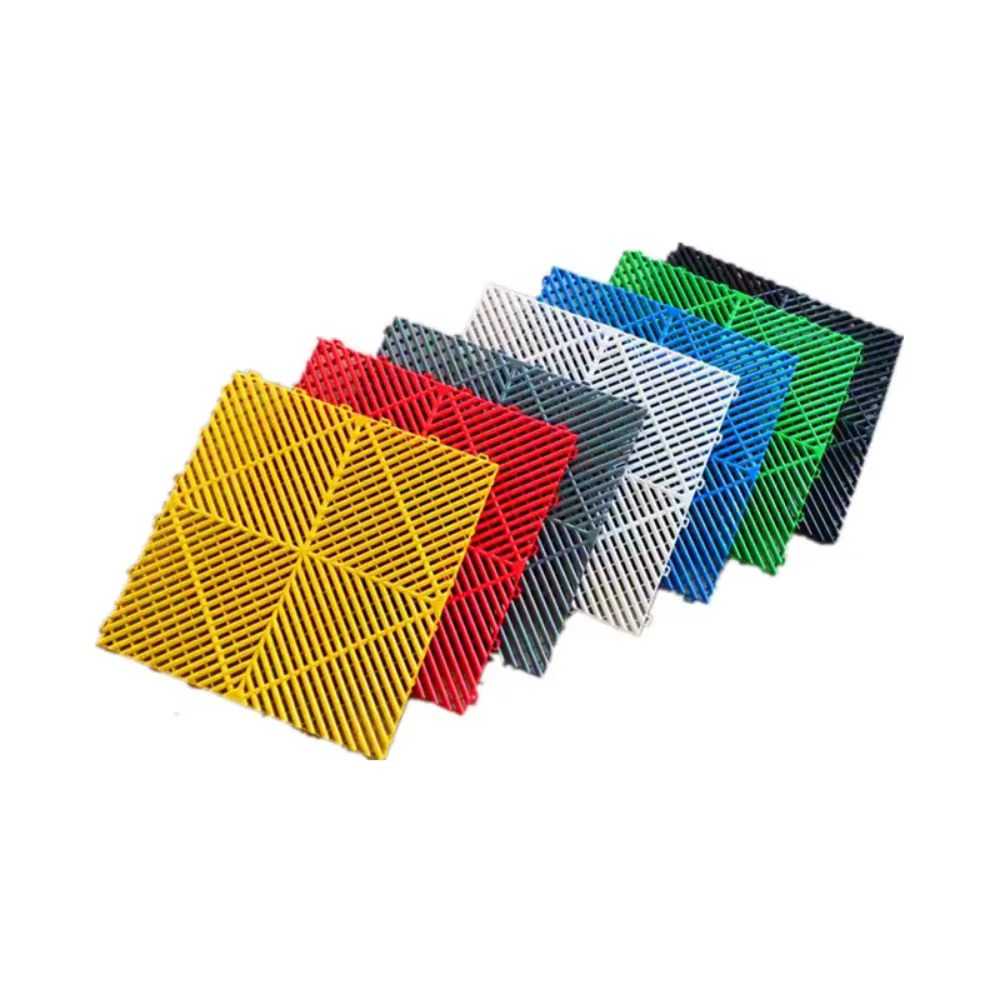 Dalles de garage antidérapantes et imperméables 400x400x18mm, dalles de garage en plastique emboîtables, tapis de drainage pour stationnement de voitures et atelier