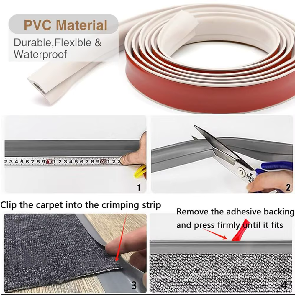 1 pièce Bande de finition de tapis auto-adhésive flexible de 1M/2M