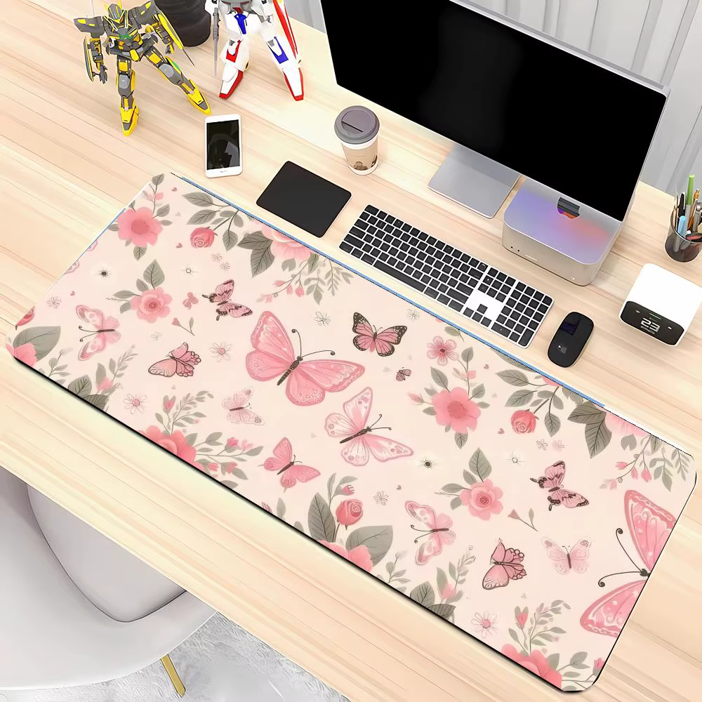 Tapis de Souris Fille Mignonne, Thème Anime et Beauté, Accessoire pour Ordinateur Portable, Tapis de Bureau Simple et Confortable