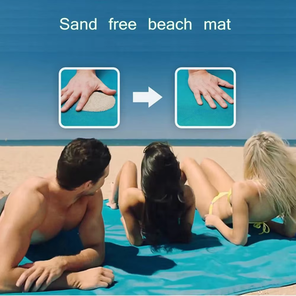Tapis de plage anti-sable magique 1,5M/2,0M, serviette de plage portable, grande serviette de voyage d'été