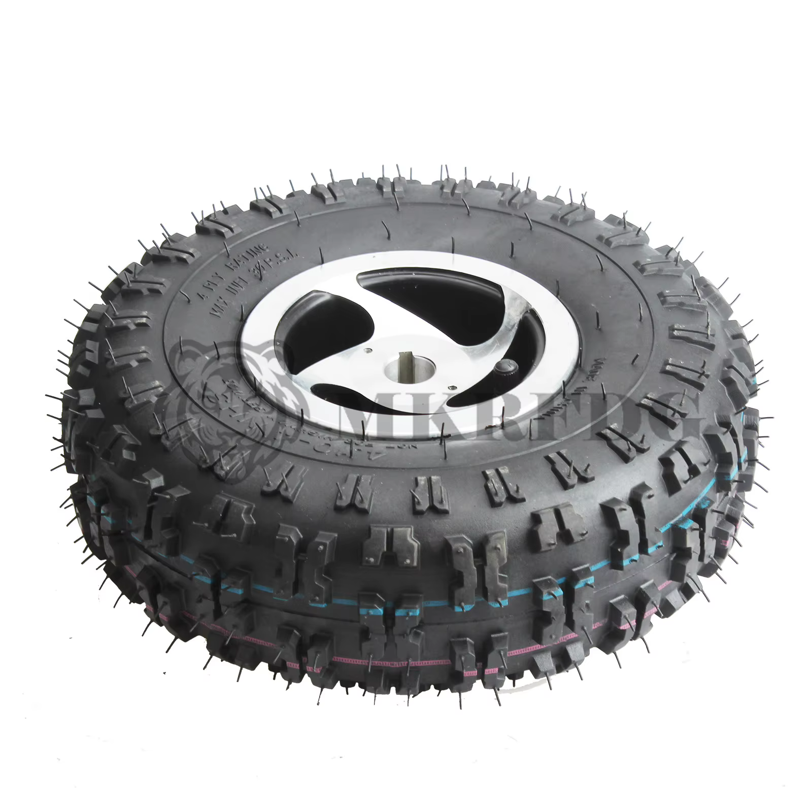 Roue Pneumatique Tout-Terrain de 10 Pouces, Trou d'Essieu de 15mm, 17mm et 19mm, pour Moteur de Fauteuil Roulant Électrique, Tondeuse à Gazon, Chariot, DIY, 4.10-4