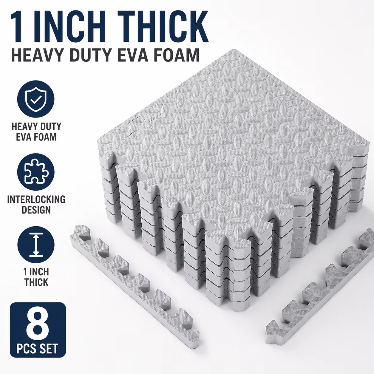 Tapis de gym en mousse EVA épaisse de 1 pouce