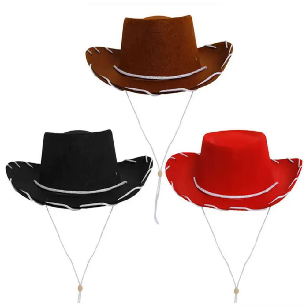 Chapeau de cowgirl en feutre réglable pour femme, accessoire de mode, idéal pour cosplay, déguisement, performance et comme accessoire de princesse.