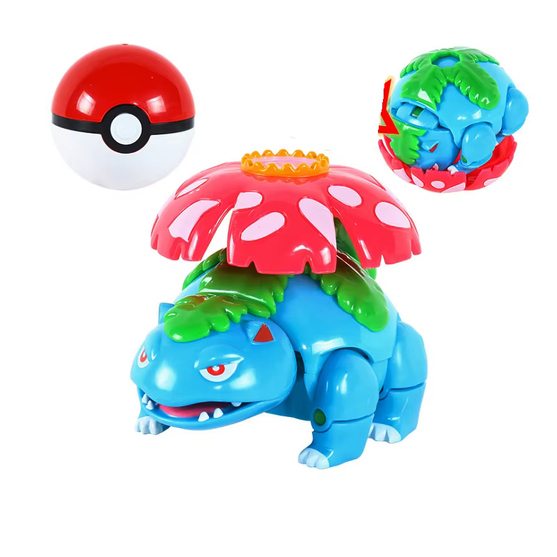 Pokemon Pokeball Transformer Pikachu Figure, Charizard, Venusaur, Blastoise, Mewtwo, pouvez-vous arados, Solgalbones, Lunala, Eevee Poke Ball Toy Gift