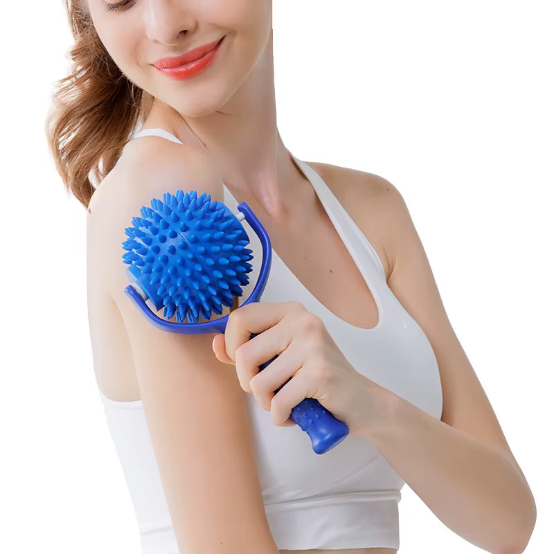 Rouleau de massage à picots pour stimulation des points de pression et des points d'acupuncture, idéal pour la relaxation musculaire et le soulagement de la douleur, très prisé par les employés de bur