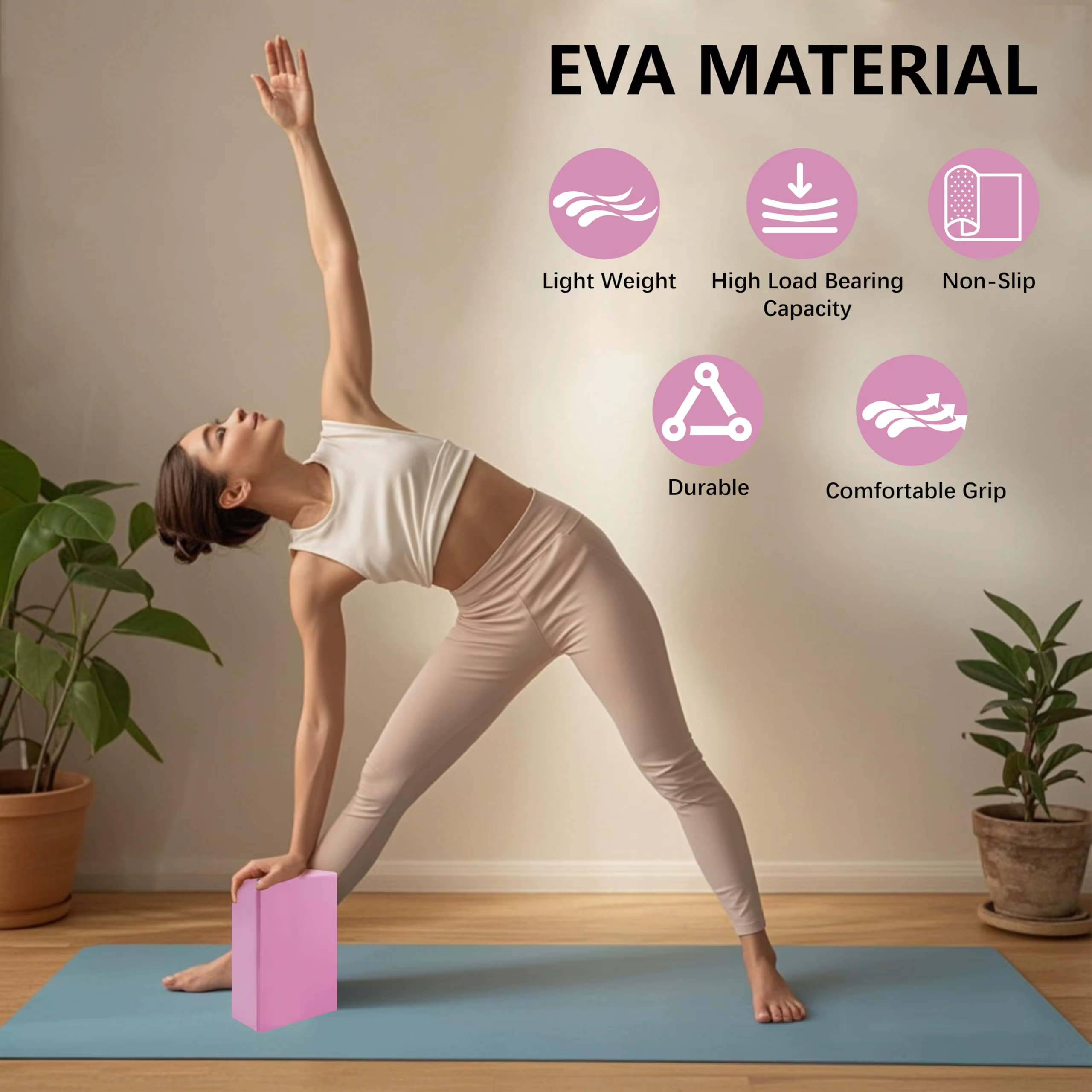 Blocs de yoga, cubes, briques de Pilates, tapis de renforcement, fournitures de yoga sportif, équipement d'exercice à domicile, fitness en EVA