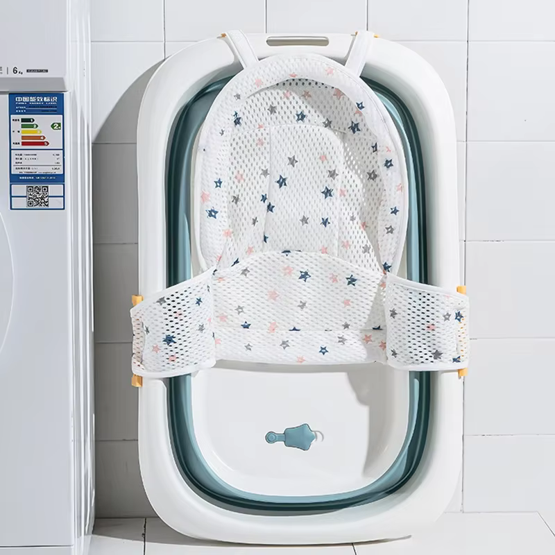 Tapis de bain pour bébé, filet en T réglable pour nouveau-né, protection de bain, accessoires de bain, produits pour bébé, bain et douche pliables
