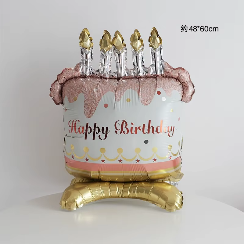 Ballons à gâteau sur pied, dessin animé, pour enfants et adultes, joyeux anniversaire, décor de fête prénatale, fourniture d'accessoires Photo, nouvelle collection
