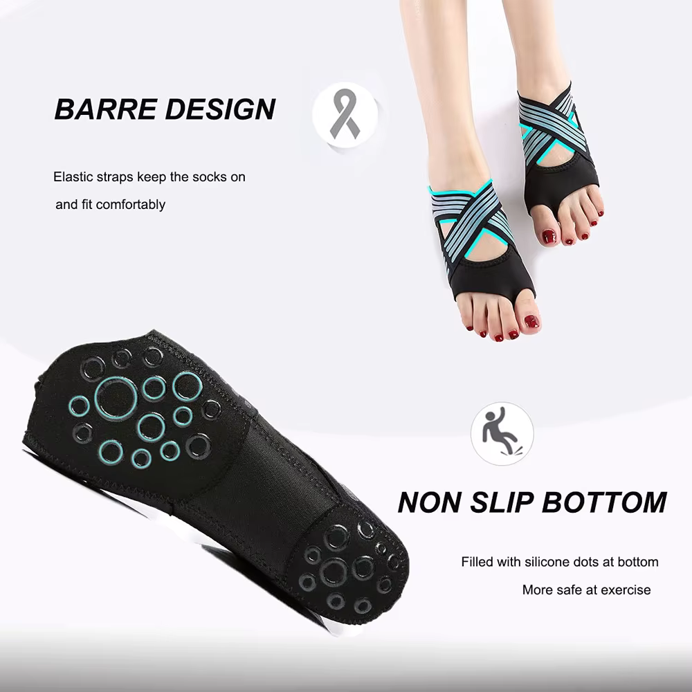 1 paire de chaussettes antidérapantes pour Pilates