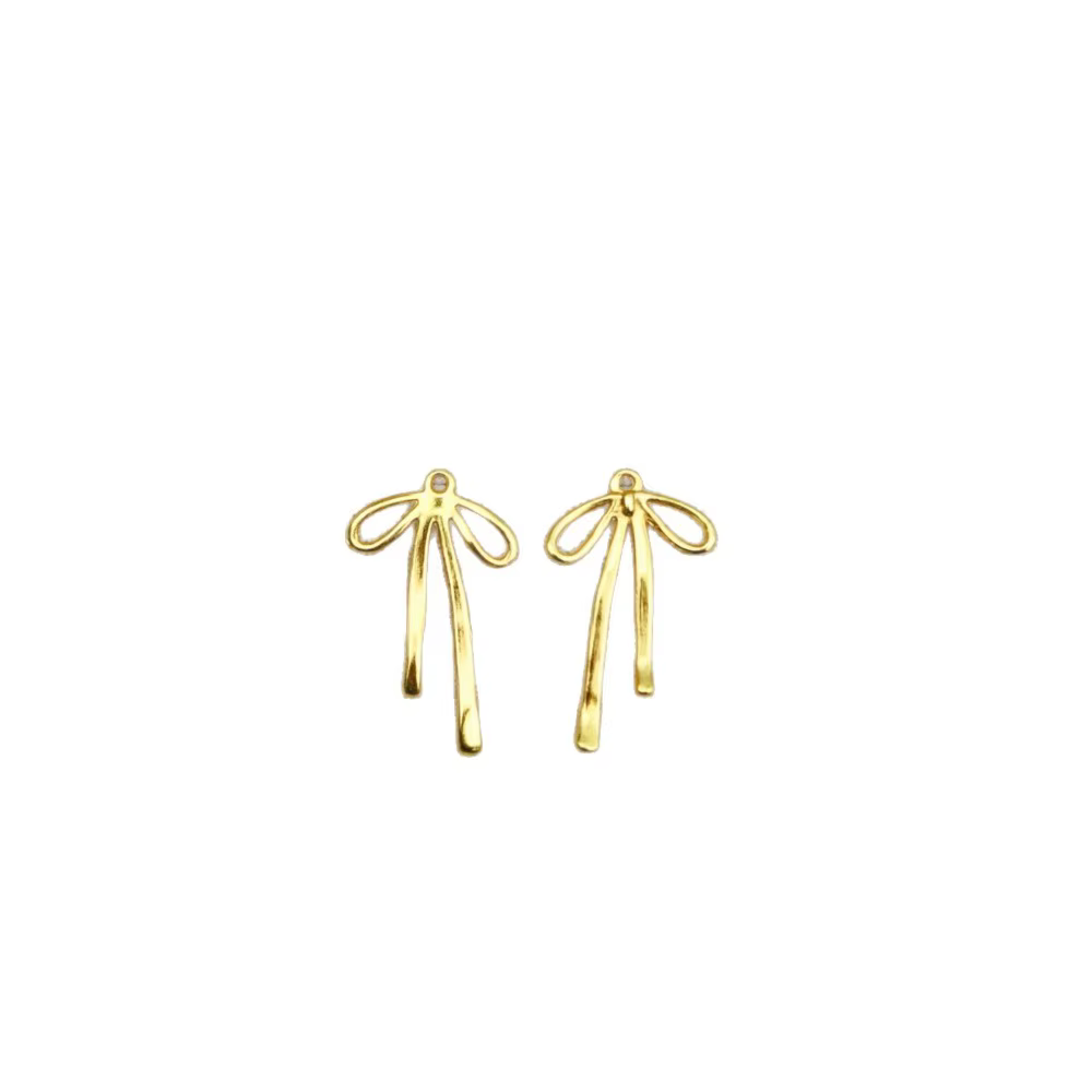 Accessoires mignons en métal doré en forme de nœud, matériaux de bricolage en gros, accessoires DIY, porte-clés, peuvent être librement assortis, décoration, cadeau