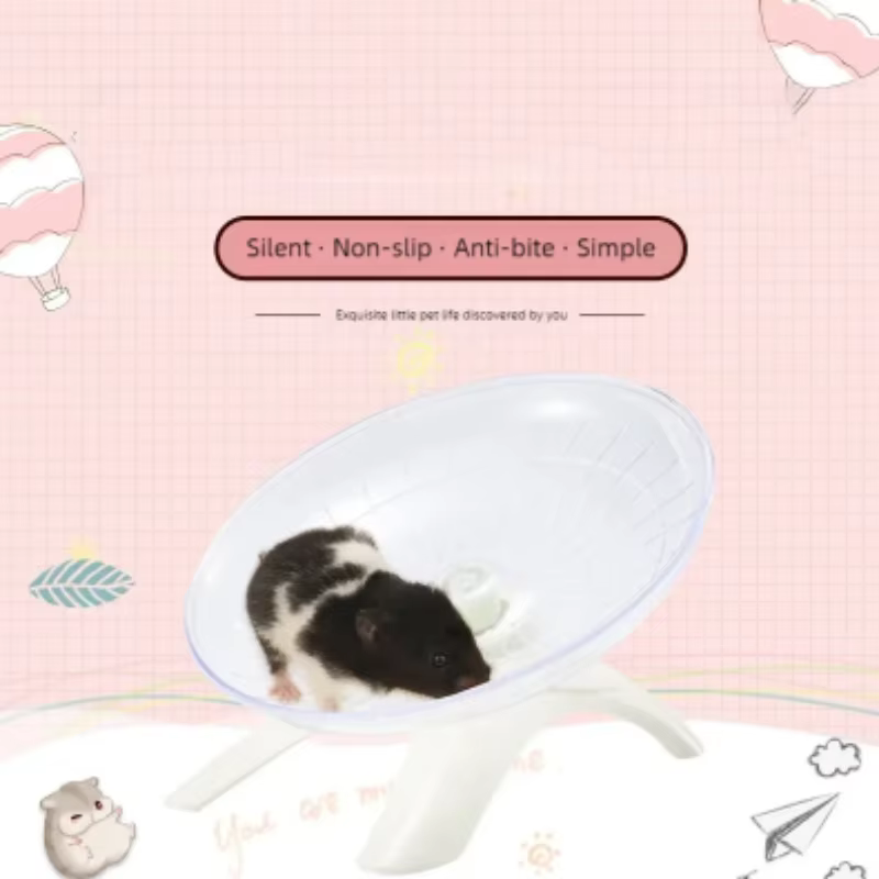 Roue motrice silencieuse pour petits animaux – Équipement d'exercice silencieux et sûr, idéal pour les Hamsters, les souris, les perroquets et autres petits animaux