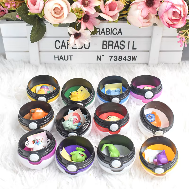 Pokemon Poke Ball Figure Jouets, Anime Pikachu, Pocket Monster, Pet Elf PVC Figurine, Action Collection Model Dolls Gifts, 12Pcs Set