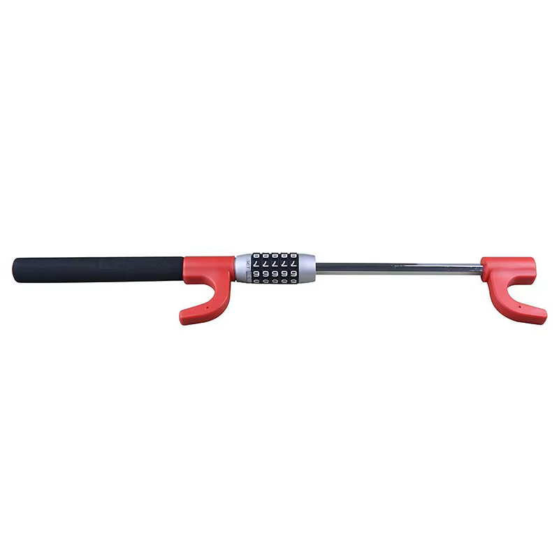 Serrure de volant de voiture universelle à 5 chiffres, serrure à double crochet sans clé, adaptée à tous les véhicules, camions, SUV, voiture rouge