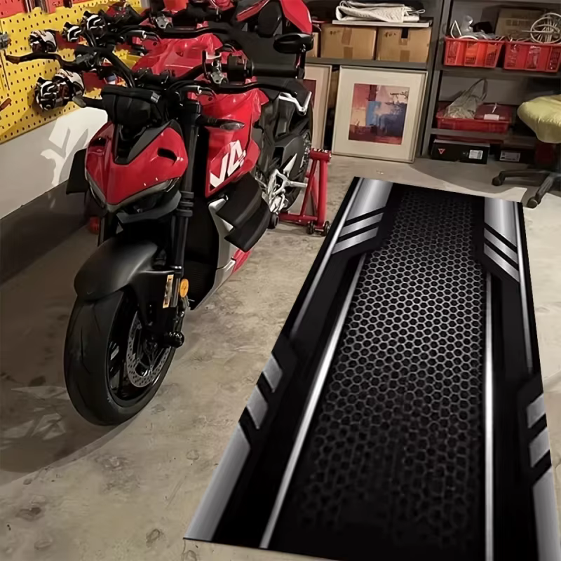 Tapis de garage pour moto VIKAMA, antidérapant, anti-huile, tapis d'atelier de réparation automobile, tapis de stationnement pour moto, décoration de la maison