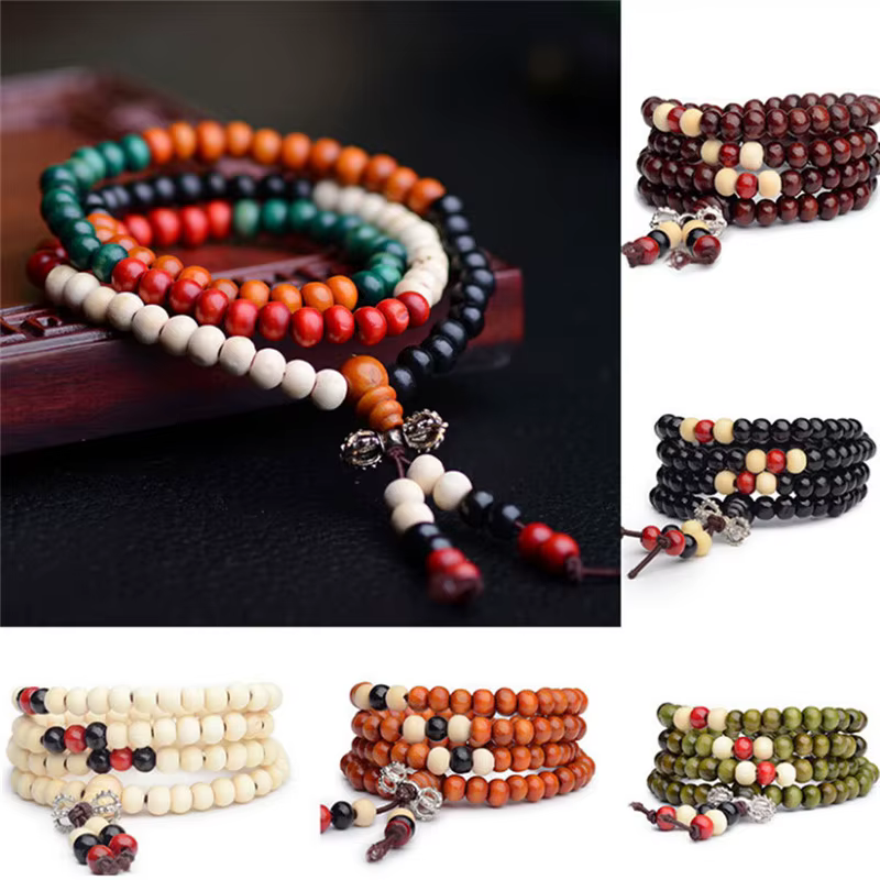 Bracelets de prière Mala bouddhistes pour hommes et femmes