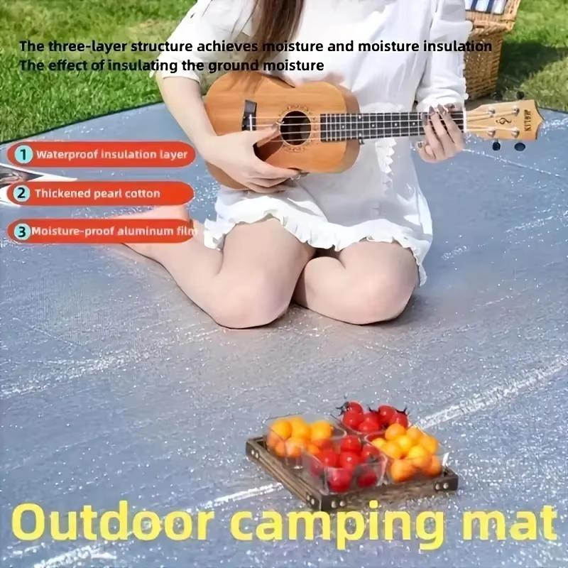 Tapis imperméable Double face Film d'aluminium tapis résistant à l'humidité tapis de pique-nique Portable tente extérieure Camping plage tapis résistant à l'humidité