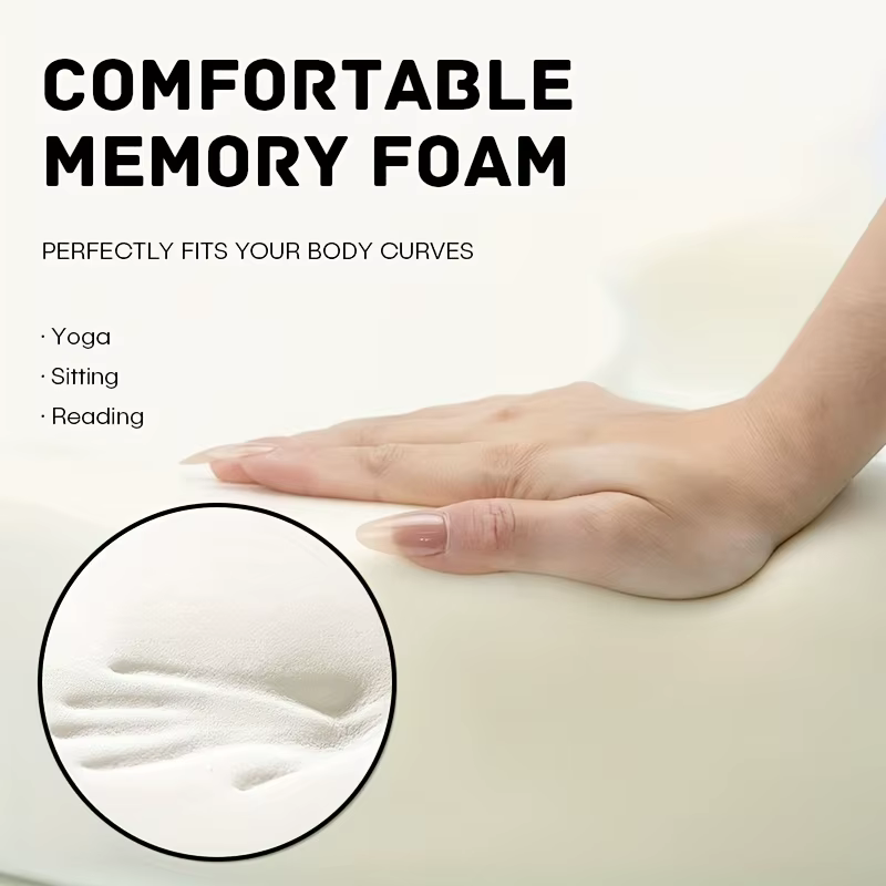 Coussin de méditation en mousse à mémoire de forme avec support ergonomique | Oreiller Zafu lavable gris pour le yoga
