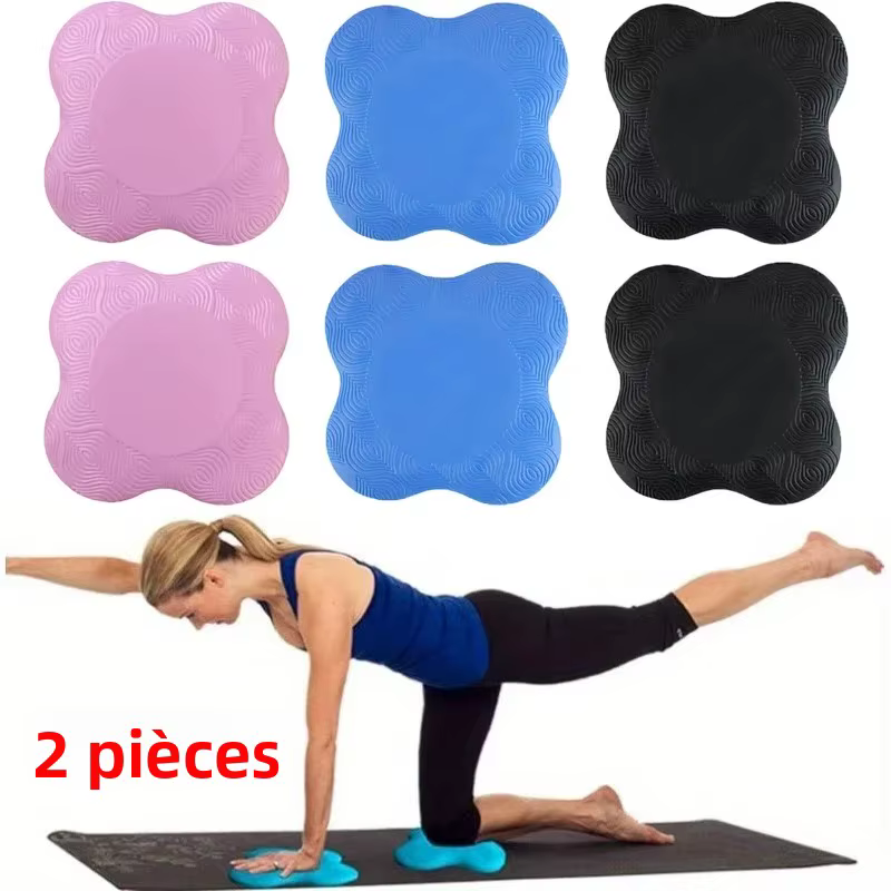 2 pièces Tpe Yoga tapis à genoux épaissi anti-dérapant