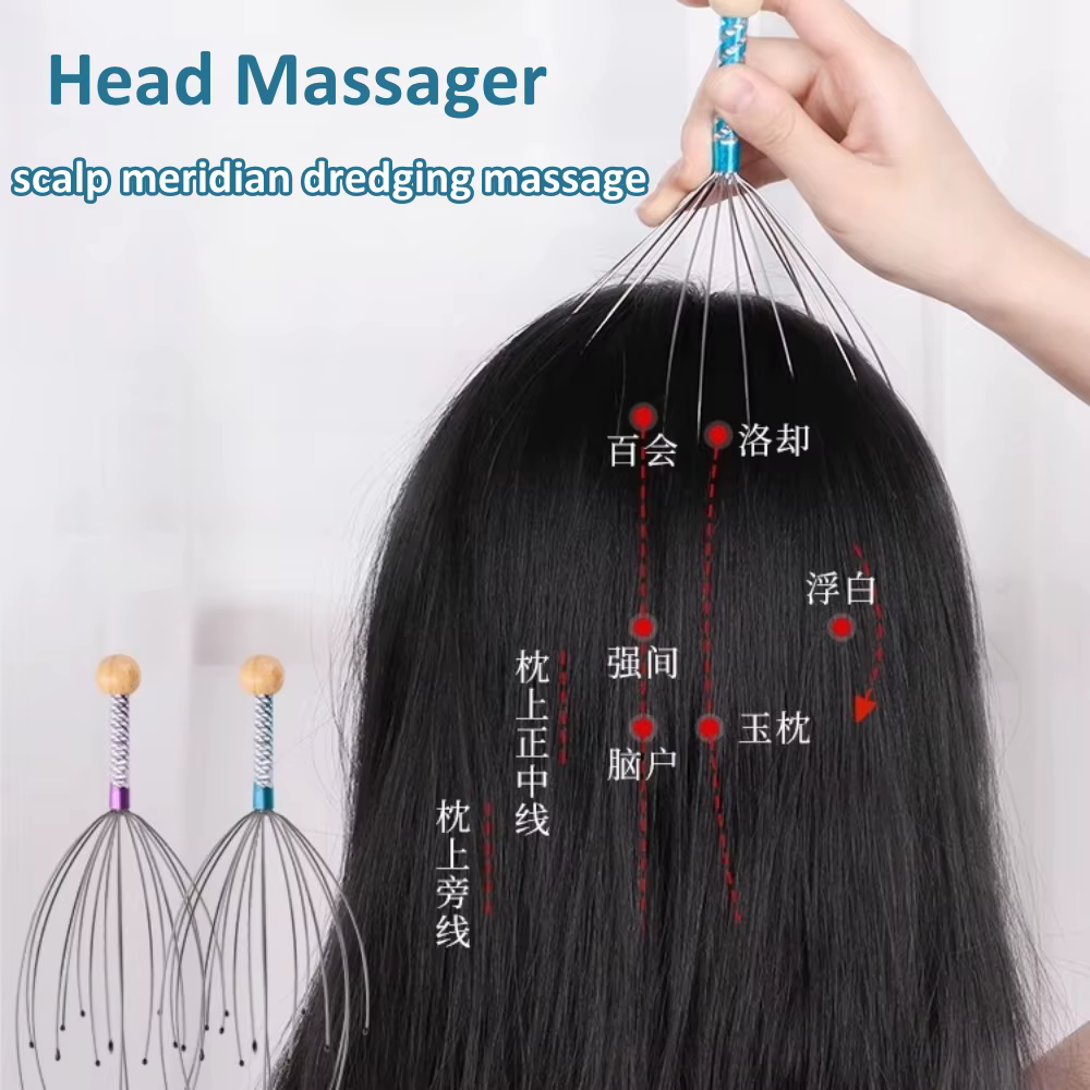 Relaxant Massage du cerveau masseur de tête de poulpe grattage du cuir chevelu soulagement de la Relaxation