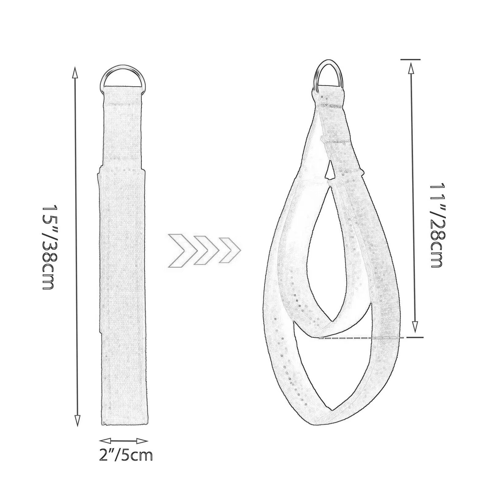 2 sangles Pilates, anneaux