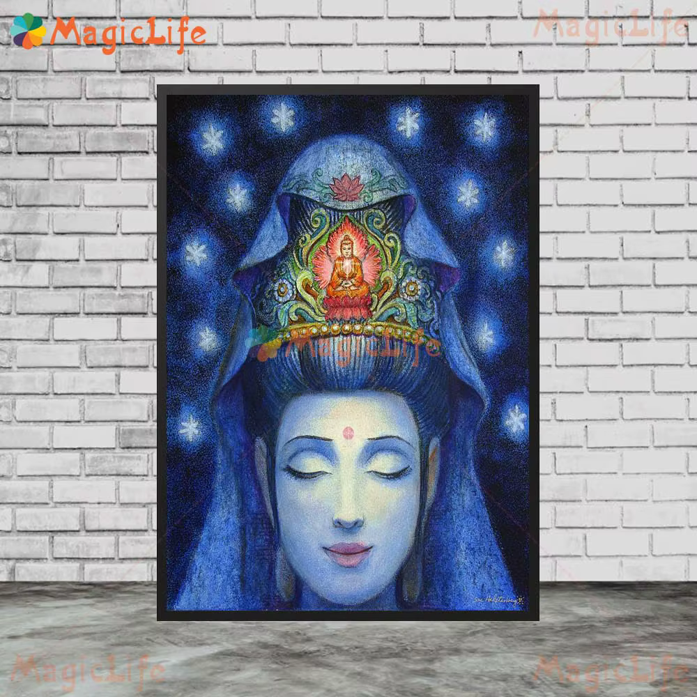 Abondance méditation bouddha doré Kuan Yins guérison Tara mur Art toile peinture mur photos pour salon décor à la maison