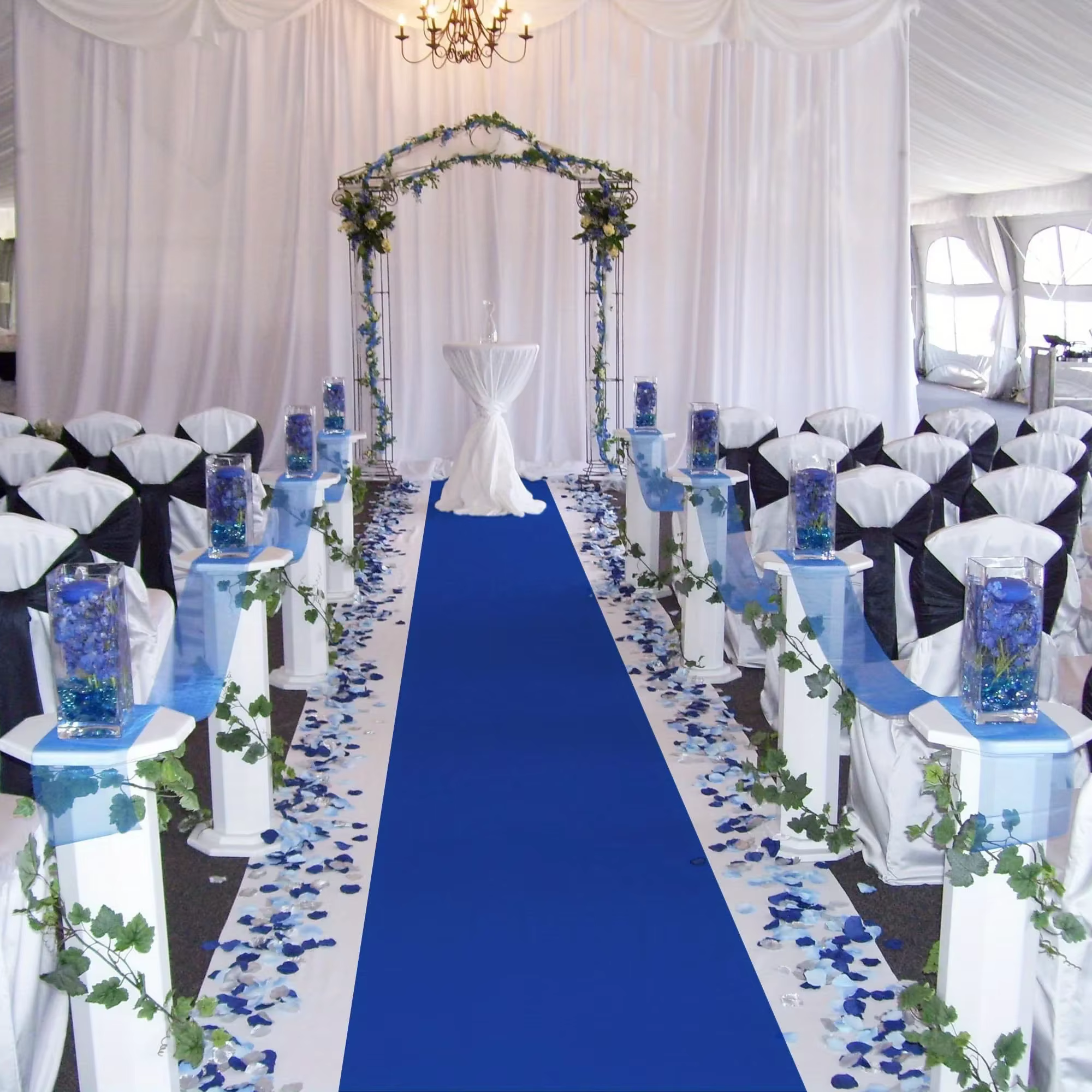 Tapis de mariage bleu moelleux tapis d'allée bleu tapis de piste tapis de couloir de mariage avec pour tapis de noël tapis de couloir de passerelle