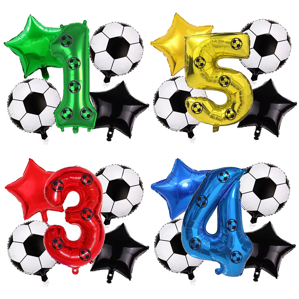 Ballons de football, décorations d'anniversaire