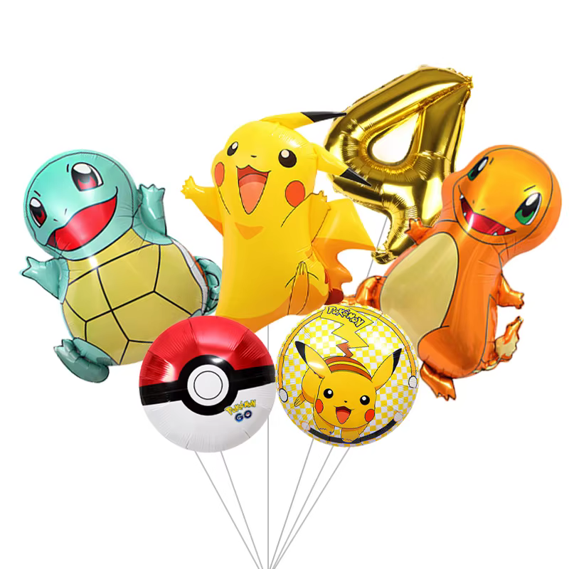 Ballons en aluminium à hélium pour fête d'anniversaire Pokemon, ballons Pikachu pour enfants, fournitures de décoration de fête, baby shower