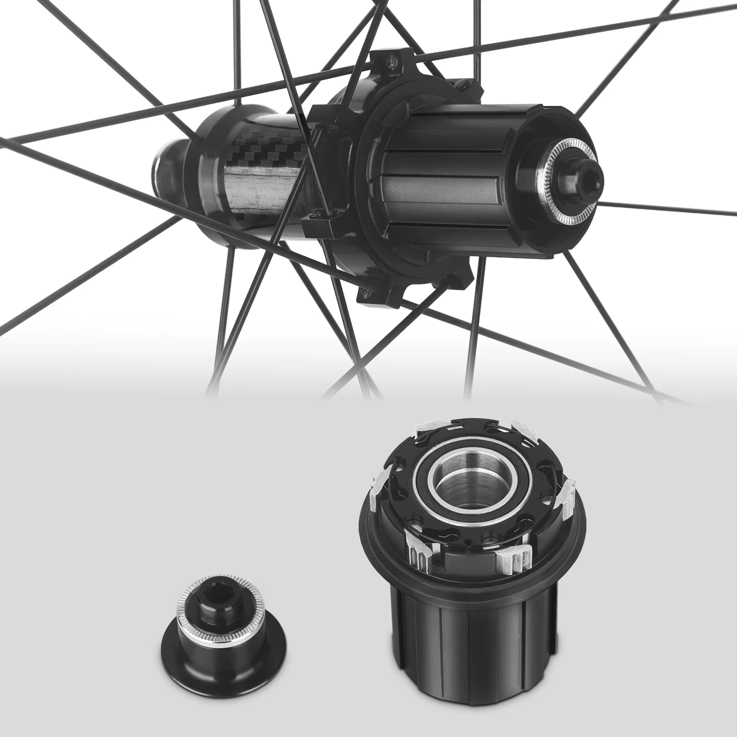 HUB de tube en fibre de carbone ultra-léger 700C, 120 anneaux, roue de vélo de route, frein en V, double profondeur en alliage d'aluminium 30/40/50mm, paire de roues