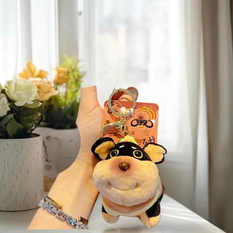 Accessoire spécial pour chien: pendentif de sac de poupée en peluche de chiot d'abeille Portable, décor suspendu de porte-clés doux mignon