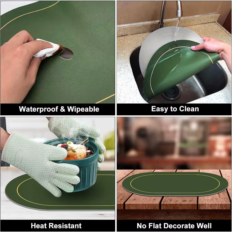 Napperons de table en cuir, napperons résistants à la chaleur, tapis de table lavables pour table à manger, décoration de café