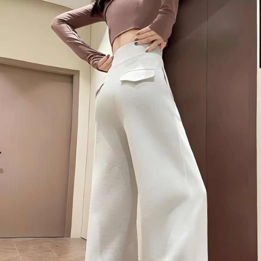 Pantalon de sport gris taille haute pour femmes
