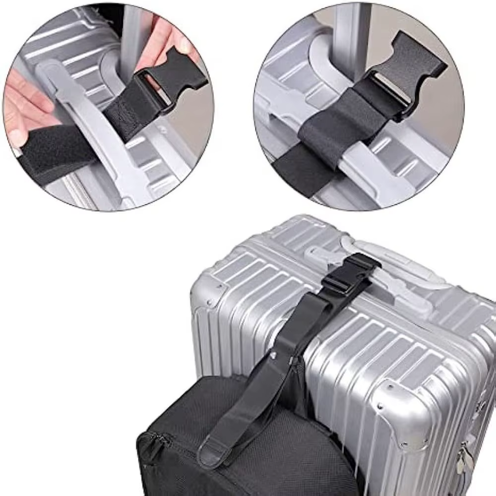 Sangles de bagages sangles d'emballage réglables accessoires de fixation de voyage pour connecter vos trois bagages ensemble