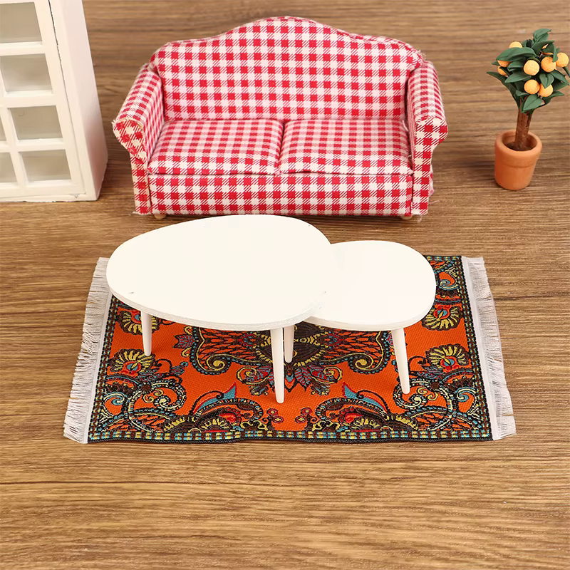 Tapis de sol en polymère pour chambre à coucher, couverture de sol carrée l'inventaire, décor de salon, accessoires de maison de beurre de jouet, modèle de maison de courses, 1:12
