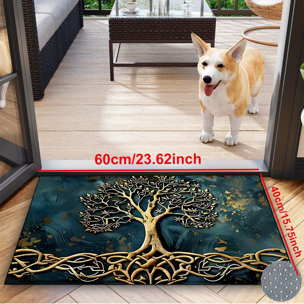 Tapis de grande surface à motif d'arbre de vie, antidérapant, lavable en Machine, pour salon, chambre à coucher, blanchisserie, entrée, décoration de maison