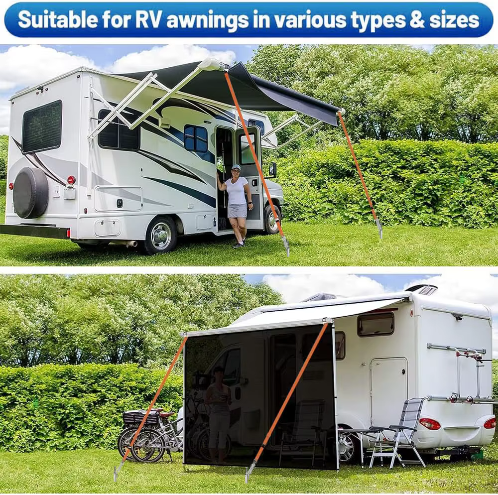 Kit de fixation pour auvent de camping-car, stabilisateur de vent pour auvent, accessoires d'ancrage pour auvent de camping-car, caravane, motohome, compatible Thule Fiamma Dometic