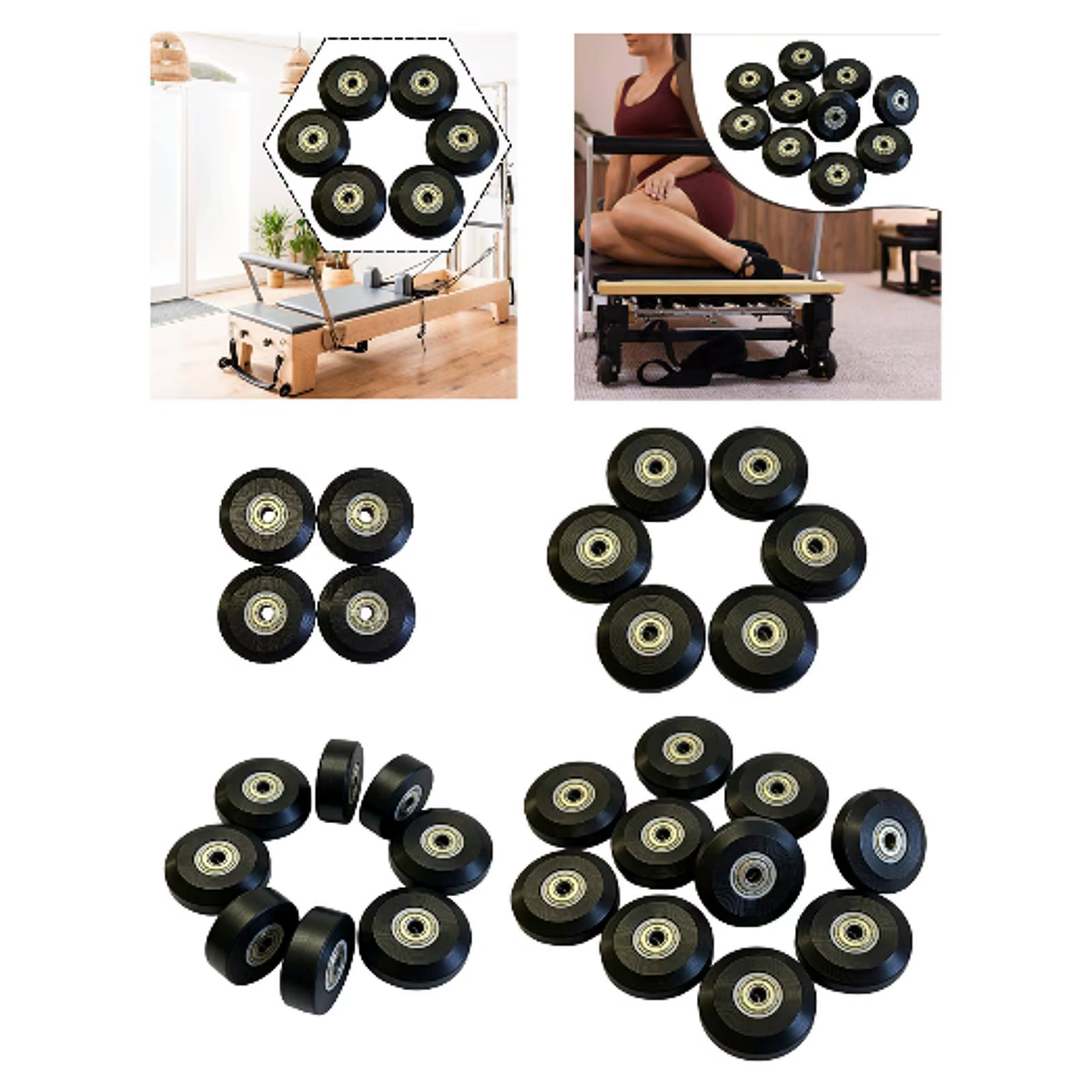 Roues de Reformer Pilates Lisses 58mm pour Studio à Domicile