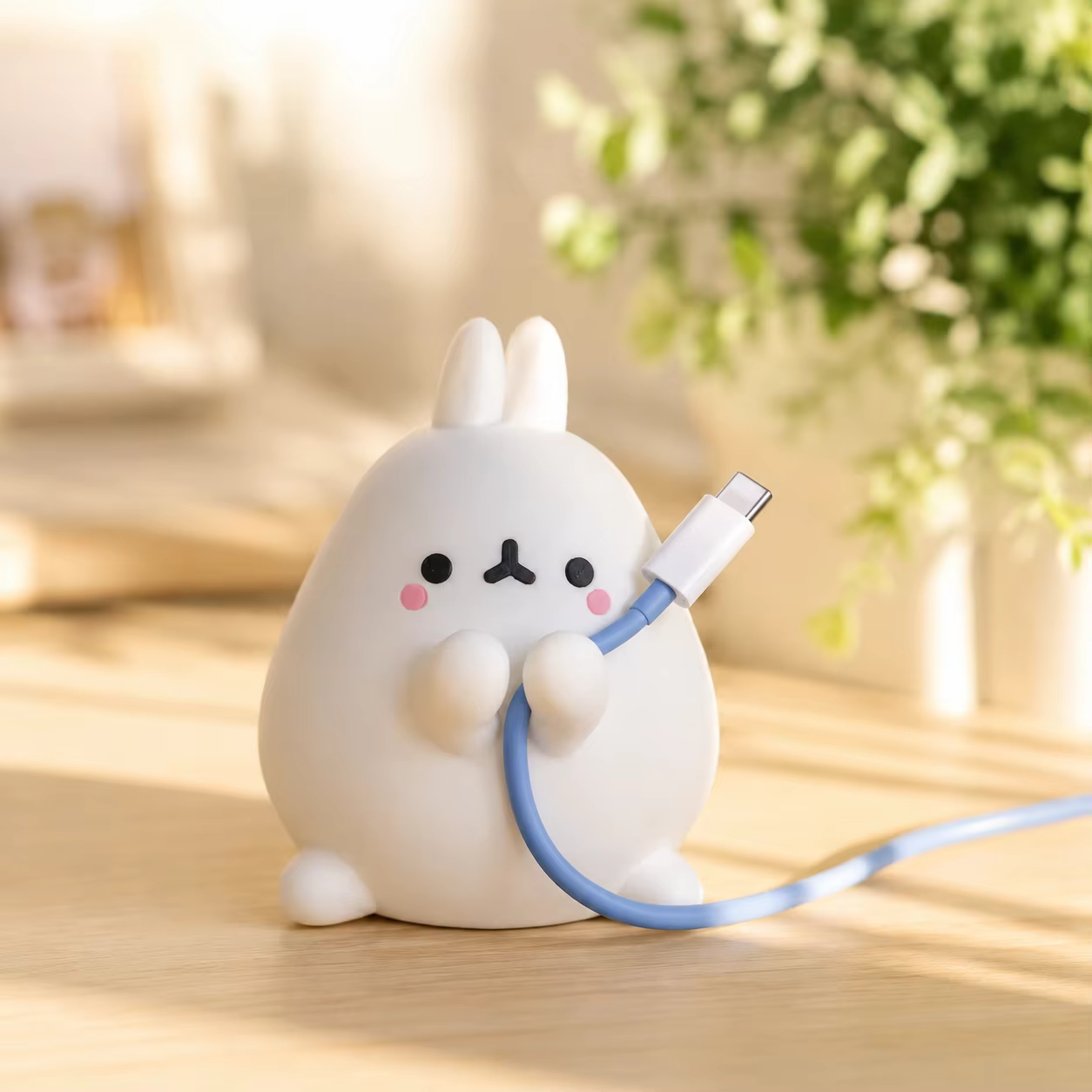Accessoire fantaisie en forme de lapin, porte-stylo multifonctionnel et organisateur de câbles, décoration mignonne pour le bureau