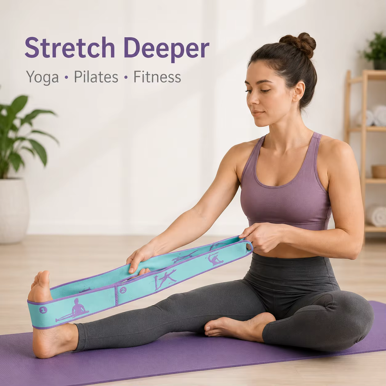 Sangle de yoga à 8 boucles