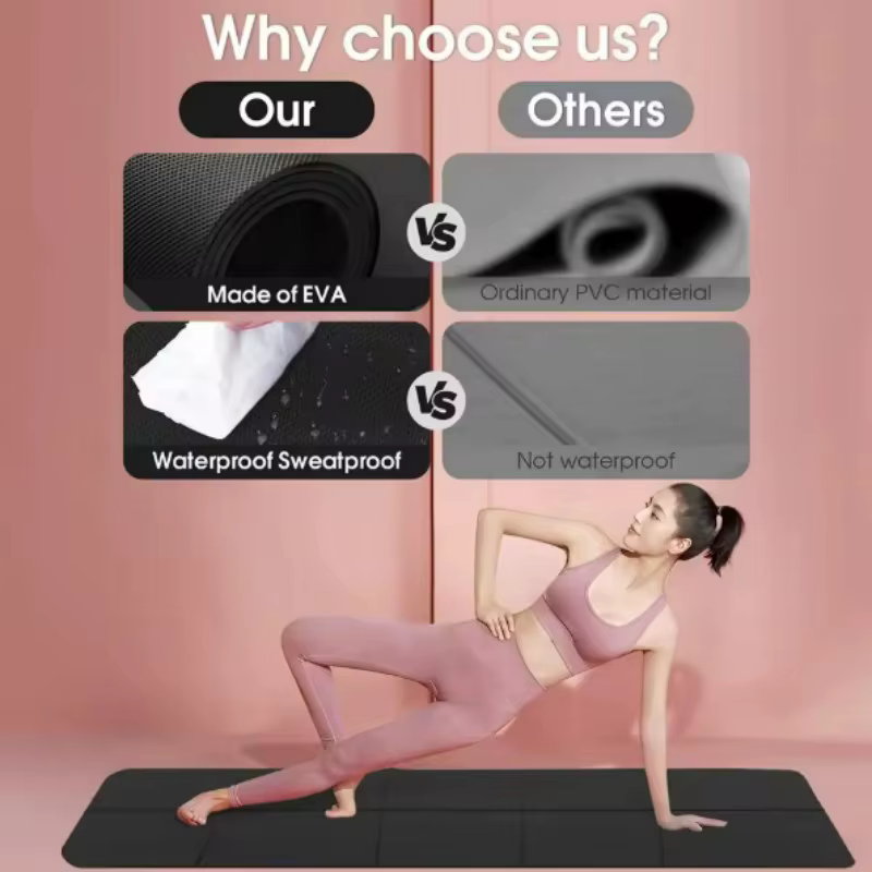 Tapis de Yoga antidérapant sport Fitness EVA confort mousse 4MM d'épaisseur