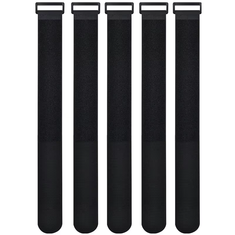 Sangle de roue de vélo réutilisable, attaches de câble en nylon, crochet et boucle, attaches de câble durables, multi-usages, sangles de câble de fixation auto-adhésives, 2.5x30cm, 5 pièces
