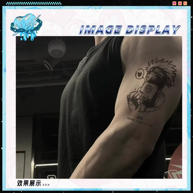 Autocollants de tatouage Naruto mignons et personnalisés, imperméables, résistants aux rayures, non réfléchissants, autocollants de tatouage durables, cadeau