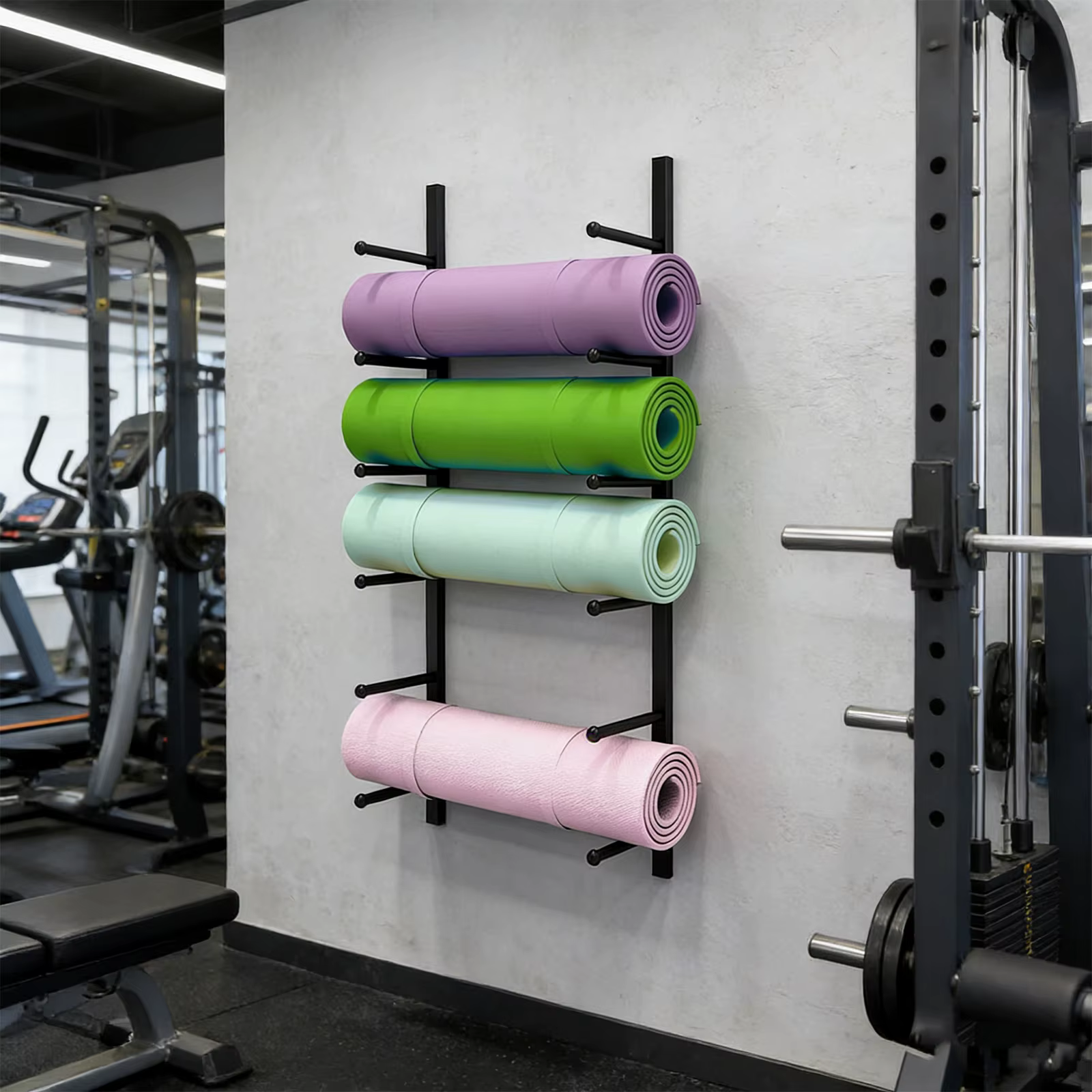 Support mural pour tapis de yoga