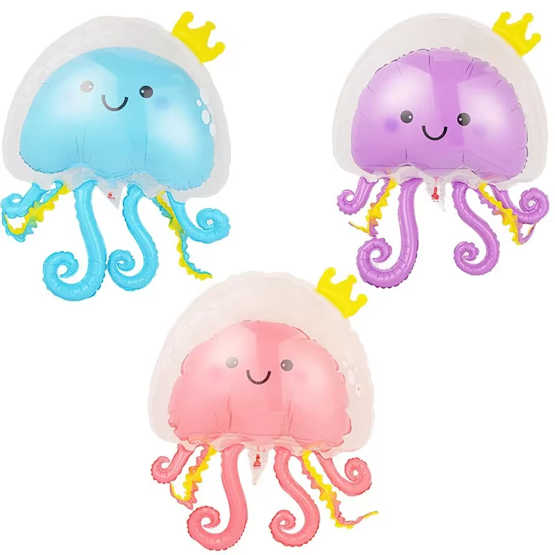 Ballon Méduse de dessin animé, créatures sous-marines, ballon d'anniversaire pour enfants, ballon d'anniversaire sirène fille garçon, ballon méduse pour baby shower